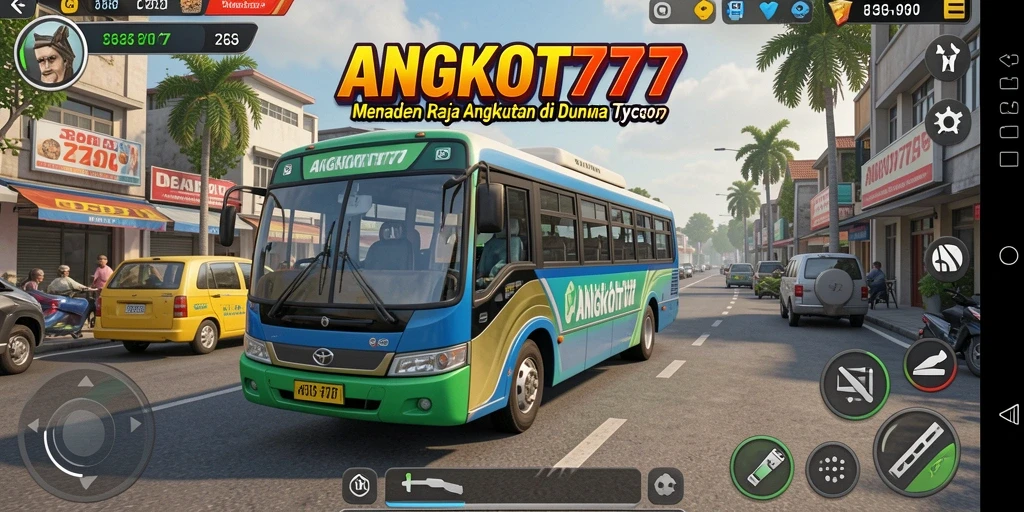 Tampilan gameplay seru di ANGKOT777 yang mengelola armada angkot.