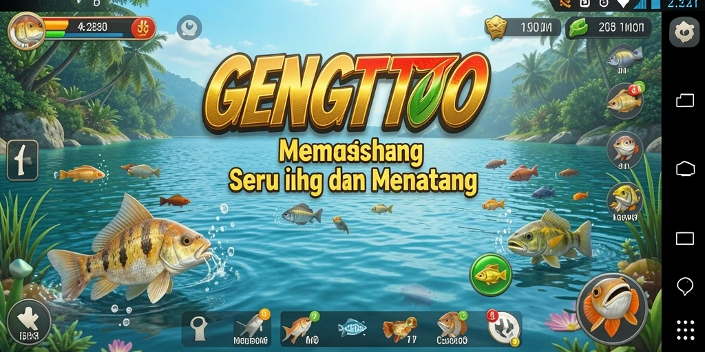 Tampilan gameplay GENGTOTO dengan aksi memancing yang seru.